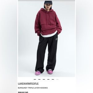 LUKEWARMPEOPLE | Oversized Unisex Burgundy Hoodie